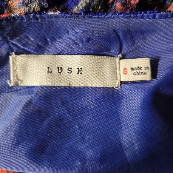 ⭐️Lush Fit And Flare Floral Sleeveless Dress in Blue Size Small - Picture 6 of 6